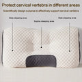 Cervical neck pillow showcasing distinct sleep areas for side and supine positions, promoting ergonomic support and comfort.